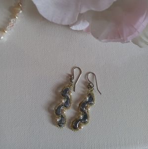 Handmade light blue drop earrings